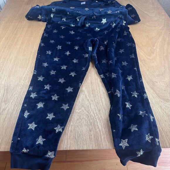 Secret Treasures Plush Star Pajama Set XL 16-18 Navy Cozy Winter Holiday Gift - Picture 4 of 8